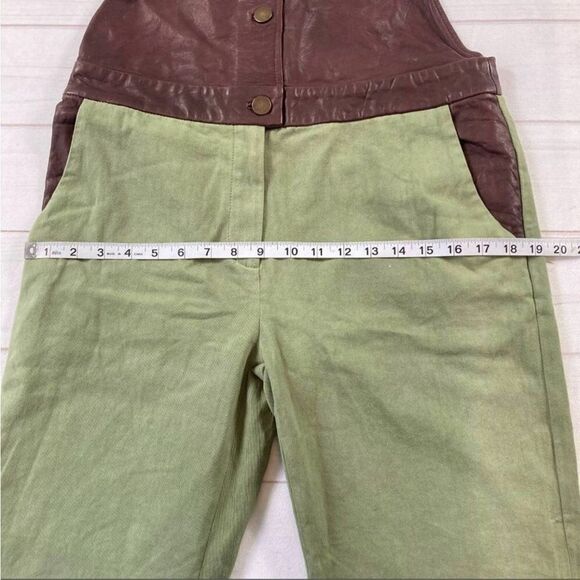 What Goes Around Comes Around Womens Green Tempest Straight Leg Overalls Medium - Picture 8 of 14